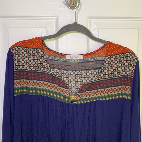 Ezra Colorful Geometric Patterned Blouse plus size 3XL - Picture 3 of 6